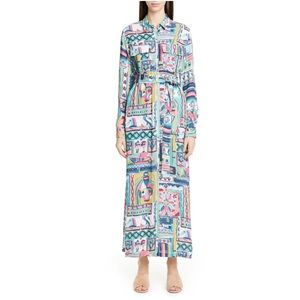 Lafayette 148 Palazzo Print Maxi Shirt Dress